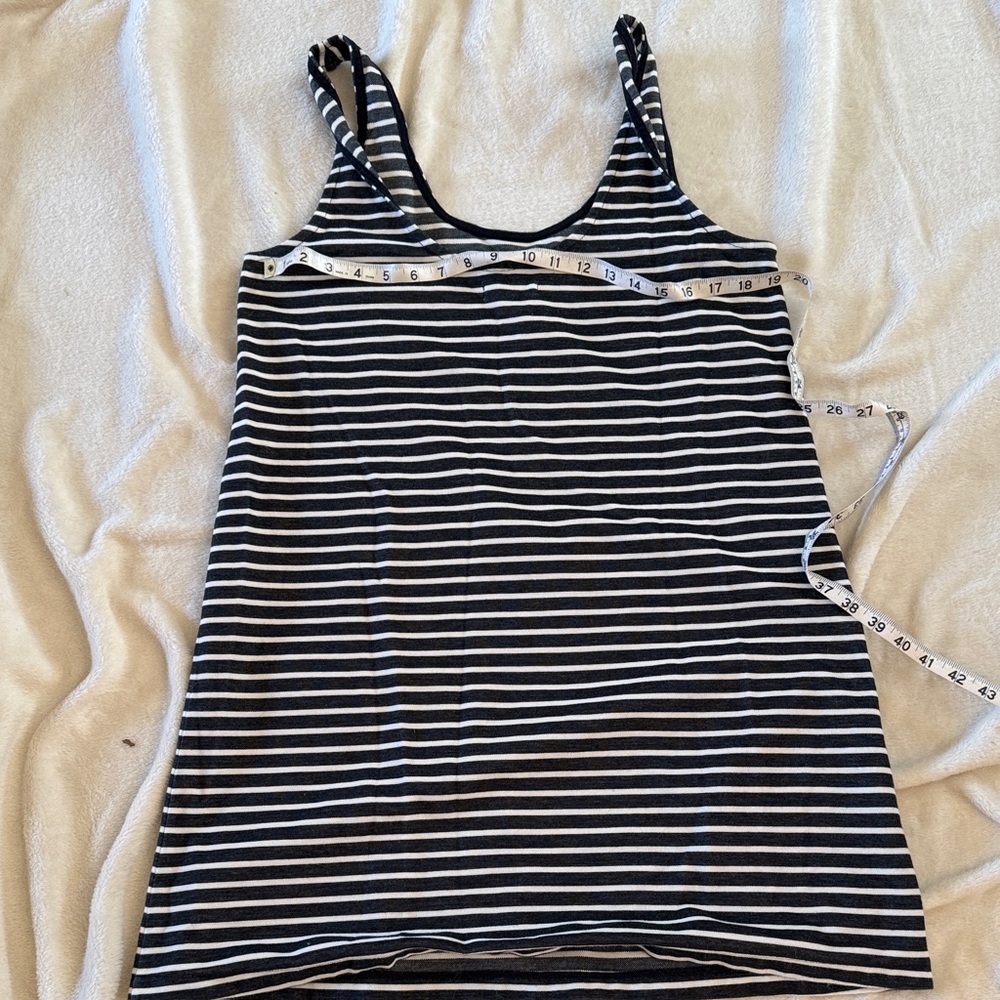 Madewell Black and White Striped Tank Top